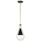 Nuvo Admiral 1-Light Pendant 10 in. Matte Black and Natural Brass White Opal Glass 60/7903 - alternate 5